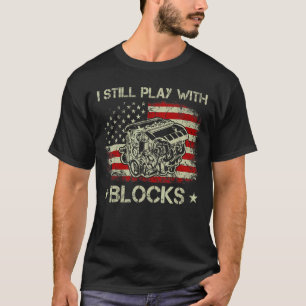 Männer Ich Spiele Mit Blöcken Mechaniker Motorbloc T-Shirt