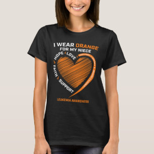 Männer ich trage Orange für meine Nichte Leukämie T-Shirt
