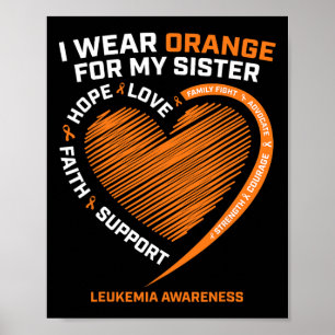 Männer ich trage Orange für meine Schwester Leukäm Poster