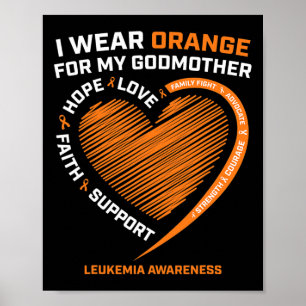 Männer ich tragen Orange für meine Mutter Leukämie Poster