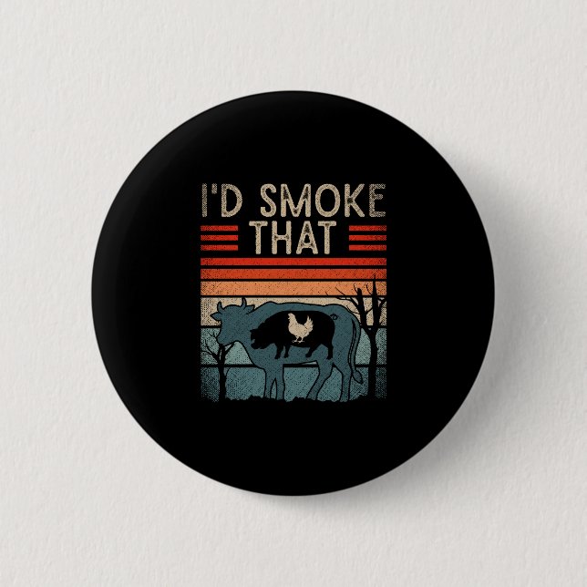 Männer id rauchen das - Barbecue - BBQ-Performance Button (Vorderseite)
