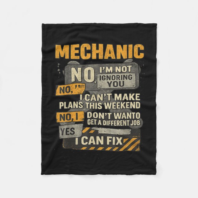 Männer ignorieren Ihren mechanischen Spaß nicht Fleecedecke (Vorderseite)