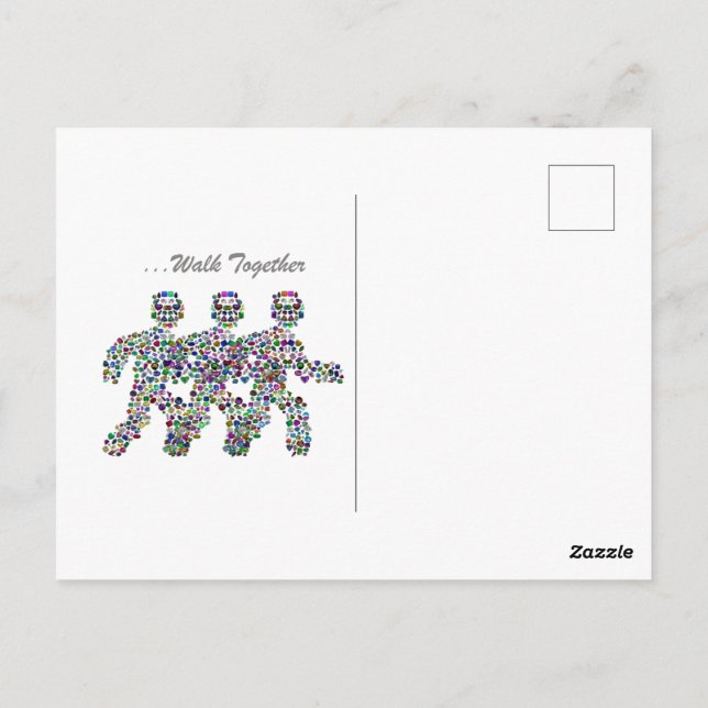 Männer in Bewegung - Gemstone-Walking-Abbildung Postkarte (Rückseite)