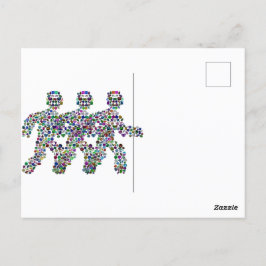 Männer in Bewegung - Gemstone-Walking-Abbildung Postkarte