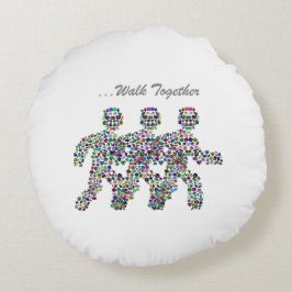 Männer in Bewegung Rundes Kissen