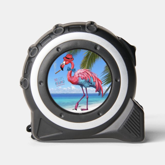 Männer in diesem TYP RETIRED Flamingo Tropical Bea Maßband (Vorderseite)