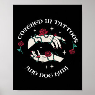 Männer in Tattoos bedeckt und Hunde Hair Tattoo Äs Poster