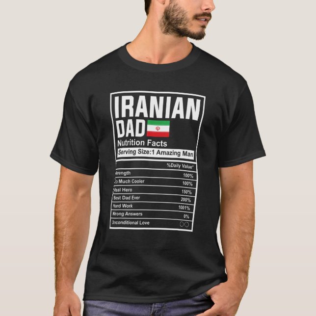 Männer iranischer Vater Ernährung Fakten Vatertag  T-Shirt (Vorderseite)
