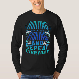 Männer Jagen Fischen Lieben Jeden Tag Vatertag T-Shirt