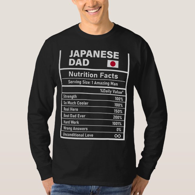 Männer Japanischer Vater Ernährung Fakten Vatertag T-Shirt (Vorderseite)