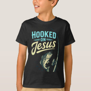 Männer Jesus Glaube Fisch Angeln Vintage-Design T-Shirt