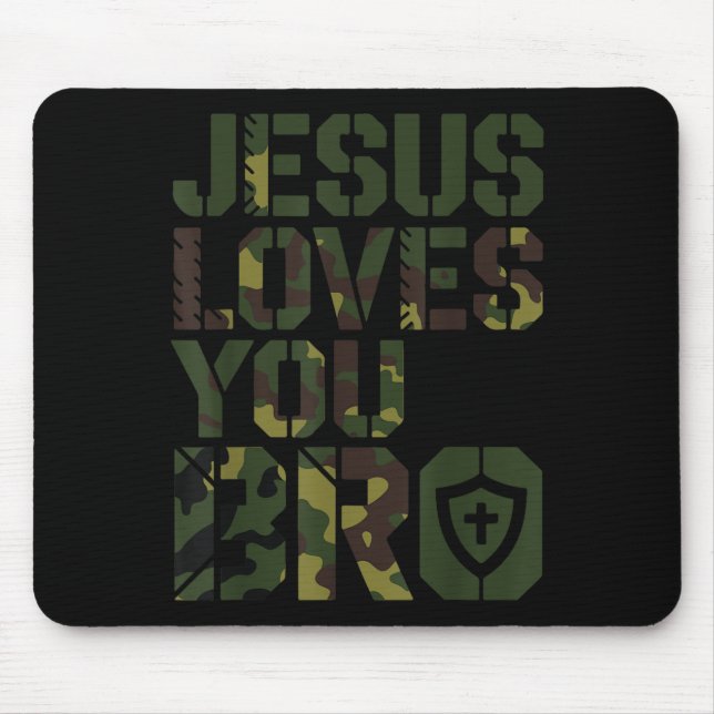 Männer Jesus Lieben Sie Bro Funny Christlicher Jun Mousepad (Vorne)