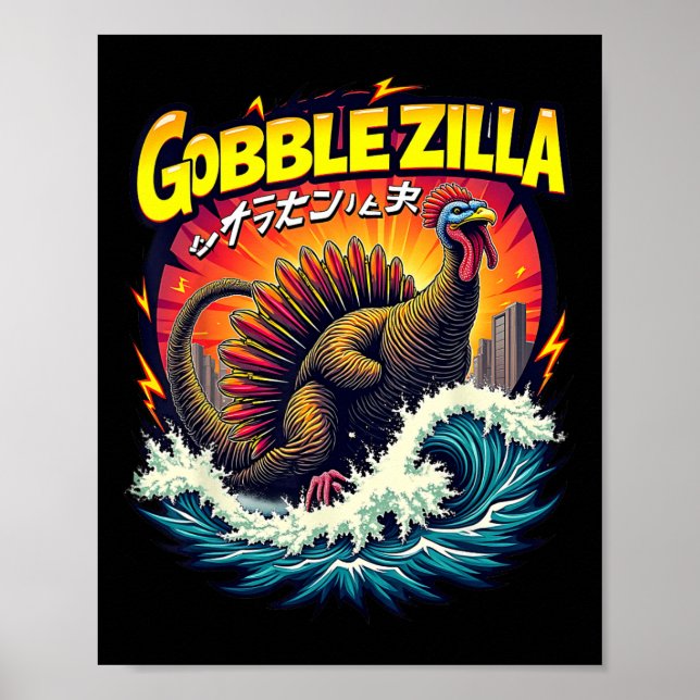Männer Jungen Lustiger Thanksgiving Gobble  Poster (Vorne)