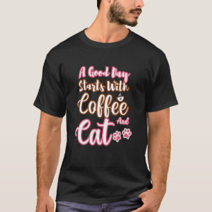 Männer Katze Kaffee Süße Katze Kaffee Coole Katze T-Shirt