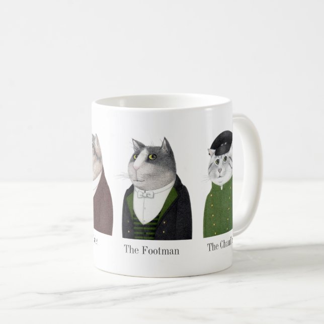 MÄNNER KATZE Weiße Tasse + Text (VorderseiteRechts)