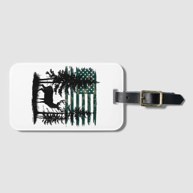 Männer Kinder Jungen Jagd Shirt Hirschjäger Kleink Gepäckanhänger (Vorderseite (Horizontal))