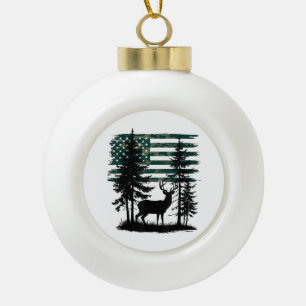 Männer Kinder Jungen Jagd Shirt Hirschjäger Kleink Keramik Kugel-Ornament