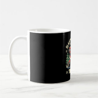 Männer klatschen durch den Schnee Santa Eishockey Kaffeetasse