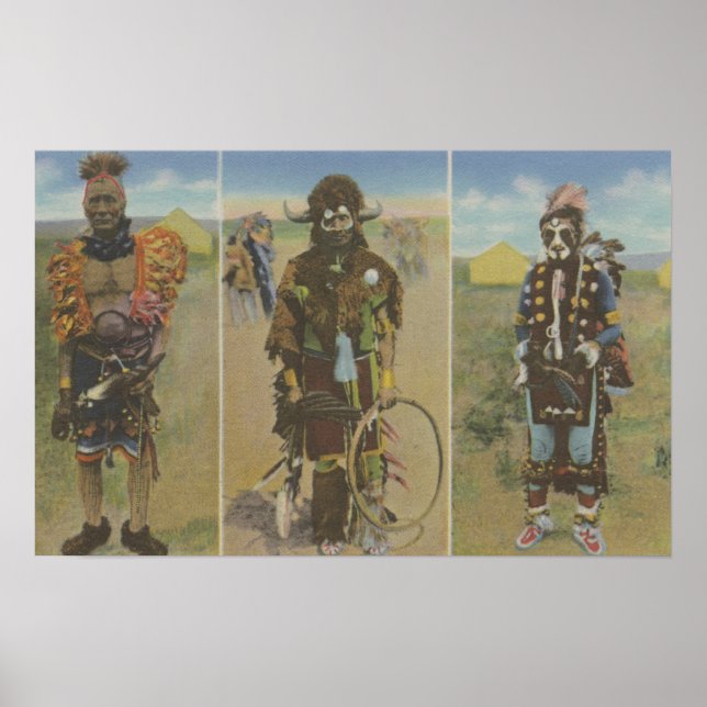 Männer: Kleiner Ogalala, Gepunkteter Adler Poster (Vorne)
