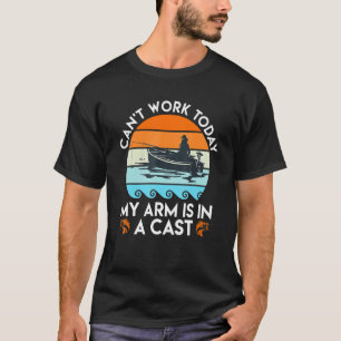 Männer können mit Arm in Gips Angler-Vater angeln T-Shirt