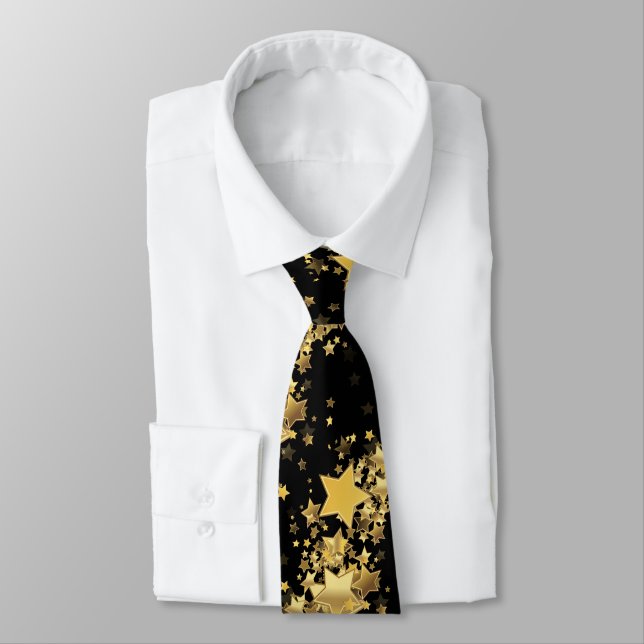 Männer-Krawatte-Gold-Stars Krawatte (Gebunden)