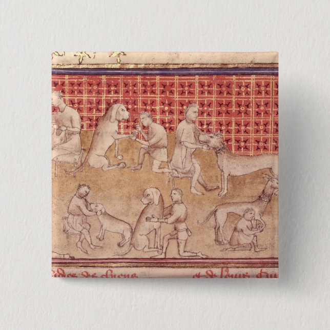 Männer kümmerten sich für Jagdhunde Button (Vorderseite)