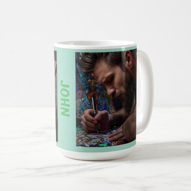 Männer Liebe Diamantkunst auch Kaffeetasse (VorderseiteRechts)