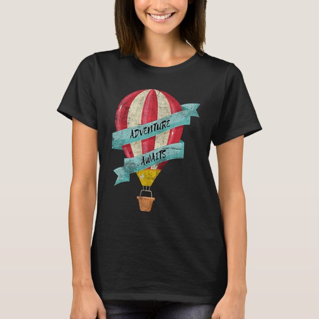 Männer Lieben Heißluftballon Cooles Abenteuer Awa T-Shirt (Vorderseite)
