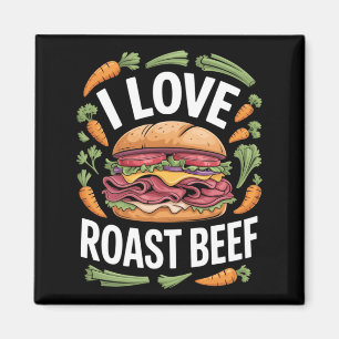 Männer lieben Roastbeef-Sandwich-Fan-Foodie-Humor Magnet