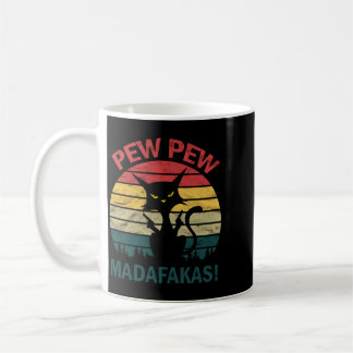 Männer Lustig Schwarze Verrückte Kitty Katze - Pew Kaffeetasse
