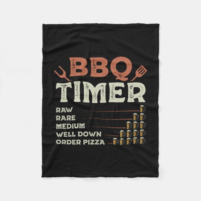 Männer lustiger BBQ-Grill-Chef Grilling-Master Bar Fleecedecke (Vorderseite)