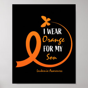 Männer Mama Frauen Ich trage Orange für meine Sohn Poster