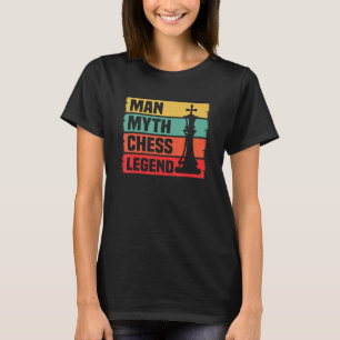 Männer Mann Mythos Schachlegende Retro-Schachspiel T-Shirt