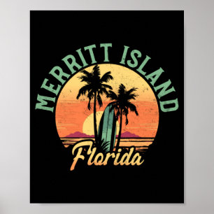 Männer Merritt Island Florida Retro Surfer Vintage Poster