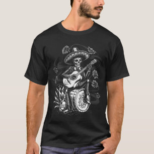 Männer Mexiko Vintage-Skelett Dia De Los Muertos T-Shirt