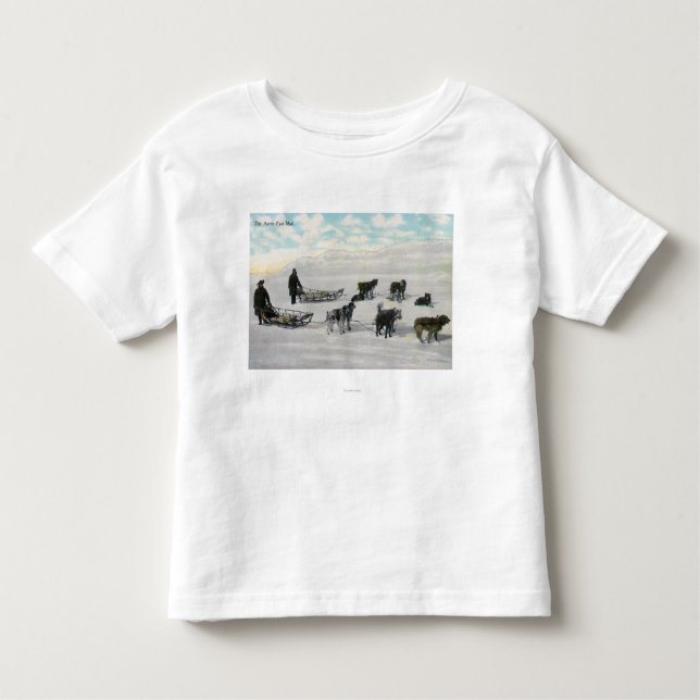 Männer mit "Artic schneller Post" Dogsled Kleinkind T-shirt (Vorderseite)