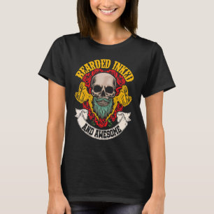 Männer mit Bart und Phantastischer Tattooot-Vater T-Shirt