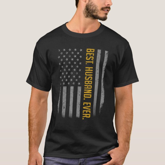 Männer mit der besten Ehemännchenflagge je amerika T-Shirt (Vorderseite)