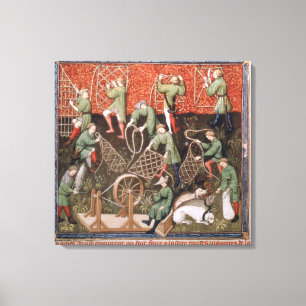 Männer mit Netzen Leinwanddruck