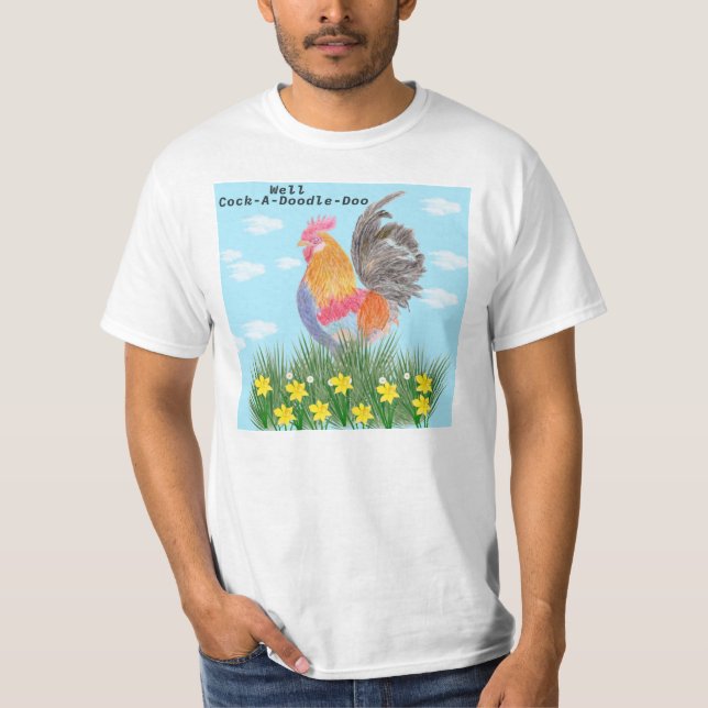 Männer mit Rooster T-Shirt (Vorderseite)