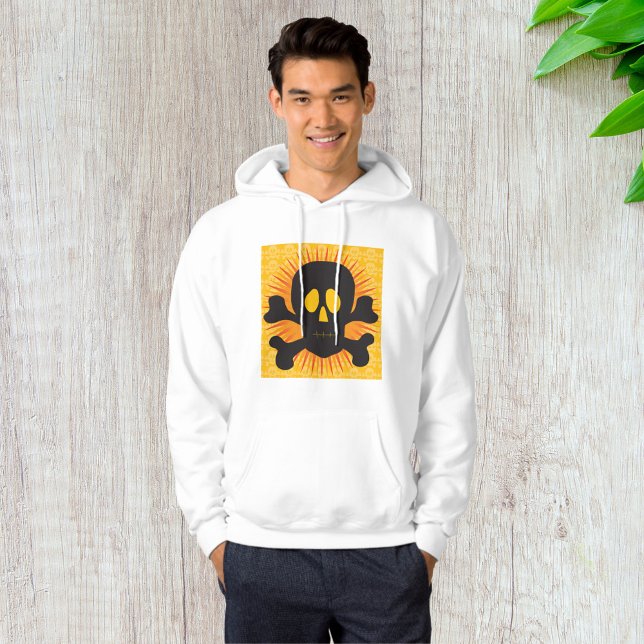 Männer mit schwarzem Schädel und Kreuzknochen Hoodie (Von Creator hochgeladen)