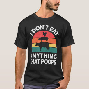 Männer mit Veganem Shirt essen nichts Kackend Vega