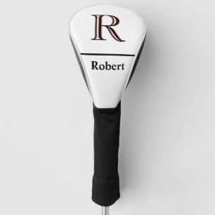 Männer-Monogramm mit Schwarz-weißem Namen  Golf Headcover