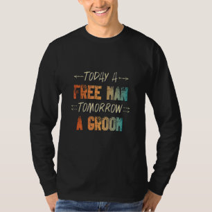 Männer Morgen Vintage Bräutigam Junggesellenabsc T-Shirt