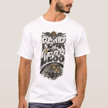 Männer Motivations-T-Shirt Fearless Tiger Mountain