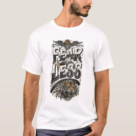 Männer Motivations-T-Shirt Fearless Tiger Mountain T-Shirt
