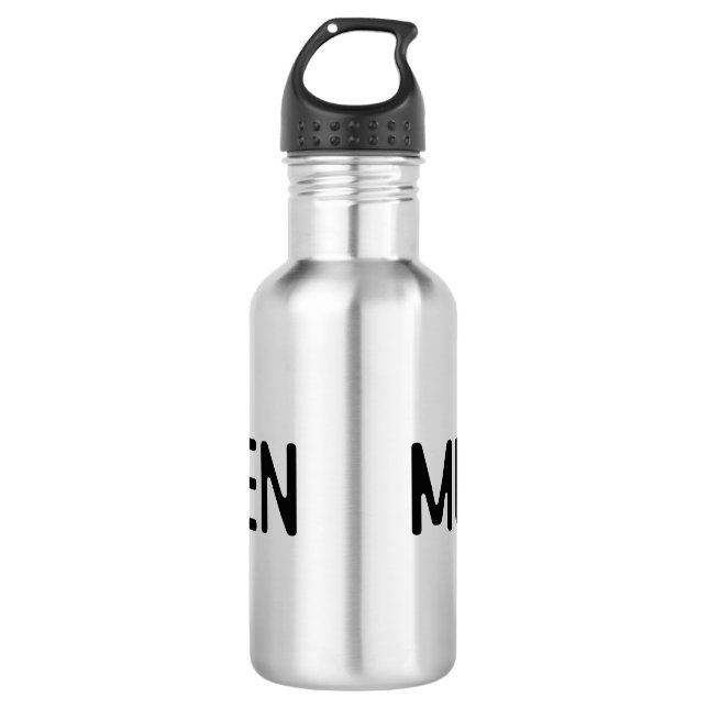 Männer Name Text Schwarzer Farbtext Zcoolq Schrift Edelstahlflasche (Vorderseite)