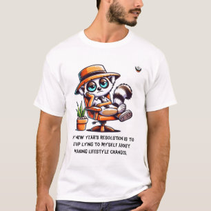 Männer Neujahr ehrliche Entschließung T-Shirt