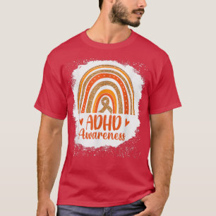Männer Niedlich ADHS Awareness Rainbow Orange Ribb T-Shirt