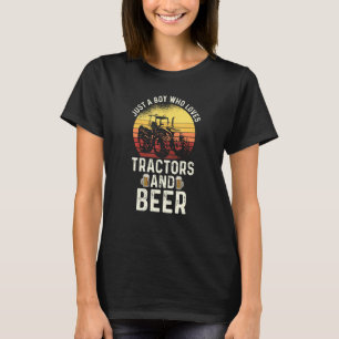 Männer nur ein Junge, der Lieben Traktoren und Bie T-Shirt
